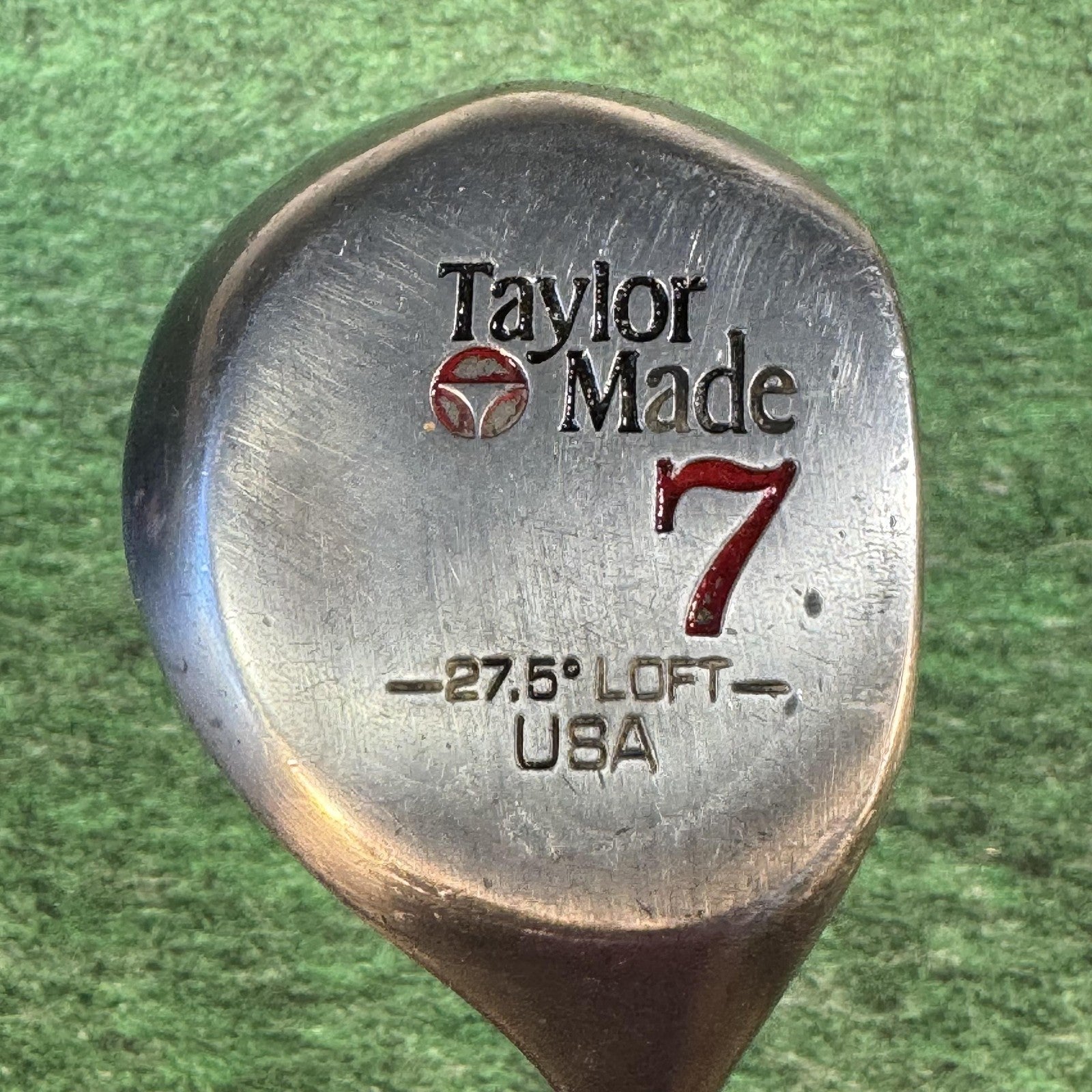 Vintage TaylorMade Pittsburgh Persimmon 7 Wood 27.5° Metalwood Golf Club USA