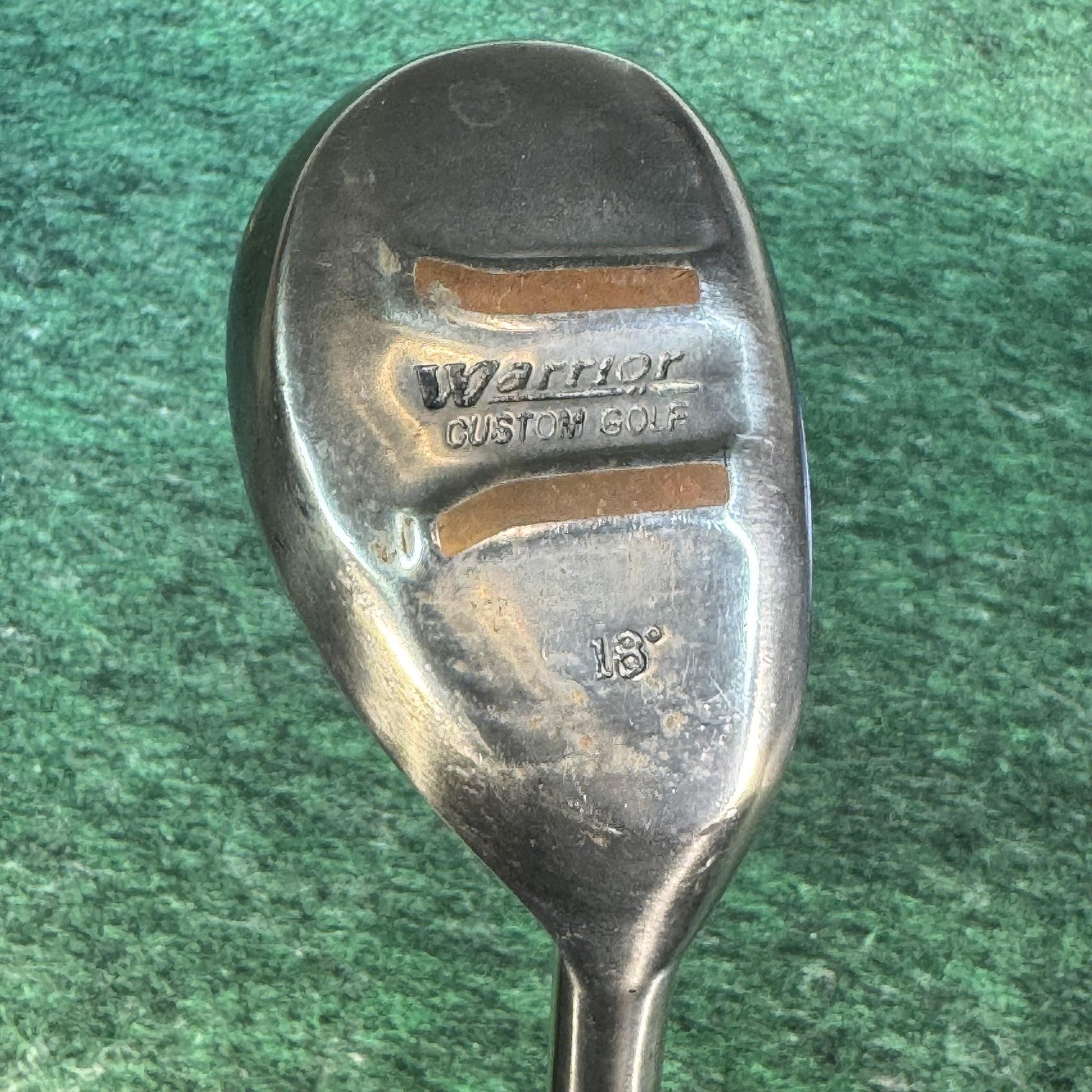 Warrior Custom Golf 18° Hybrid Mens RH Stiff Steel Stainless Black Golf Club