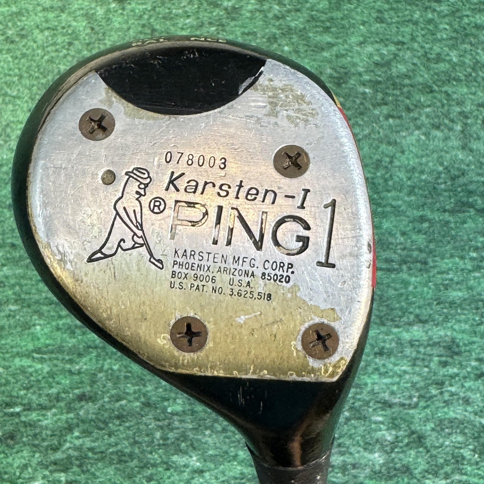Vintage Ping Karsten-1 Heel-Toe Balance 1 Wood Driver Laminated USA 60s 70s