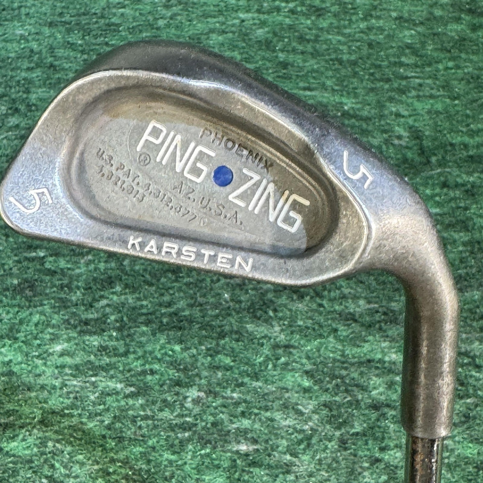 Vintage Ping Zing Karsten 5 Iron Blue Dot Right Hand Steel Shaft Golf Club