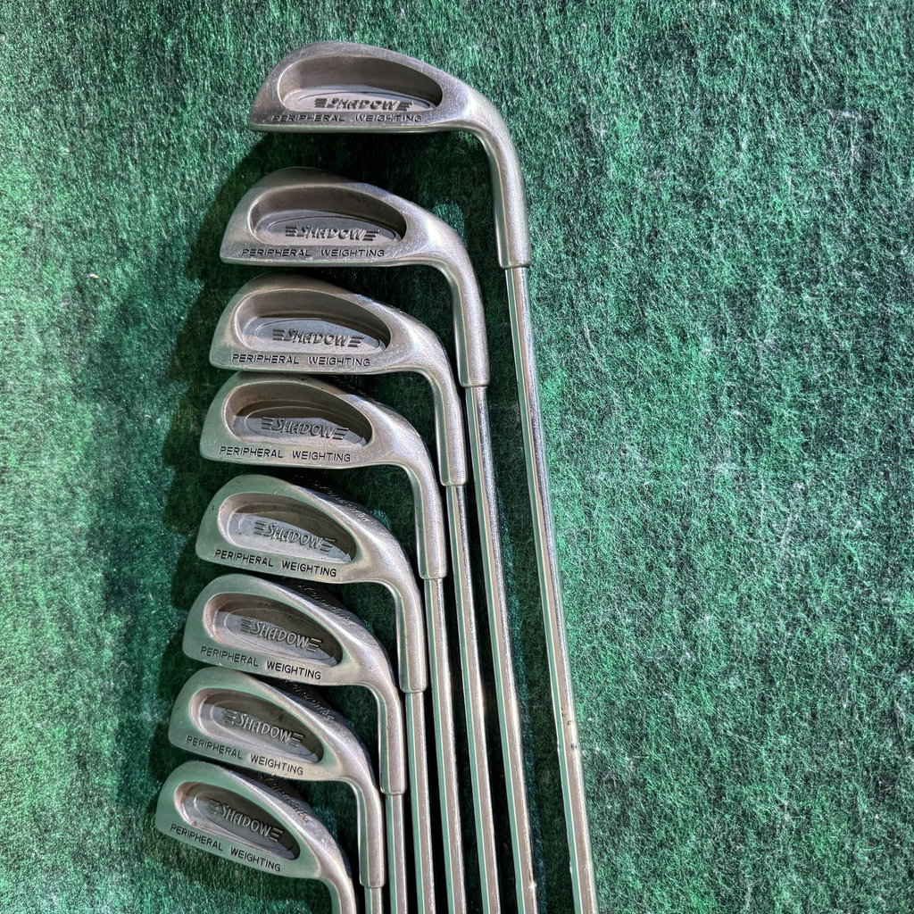 Vintage Mitsushiba Shadow Iron Golf Club Set 3-9, P Steel Shaft Mixed Grips
