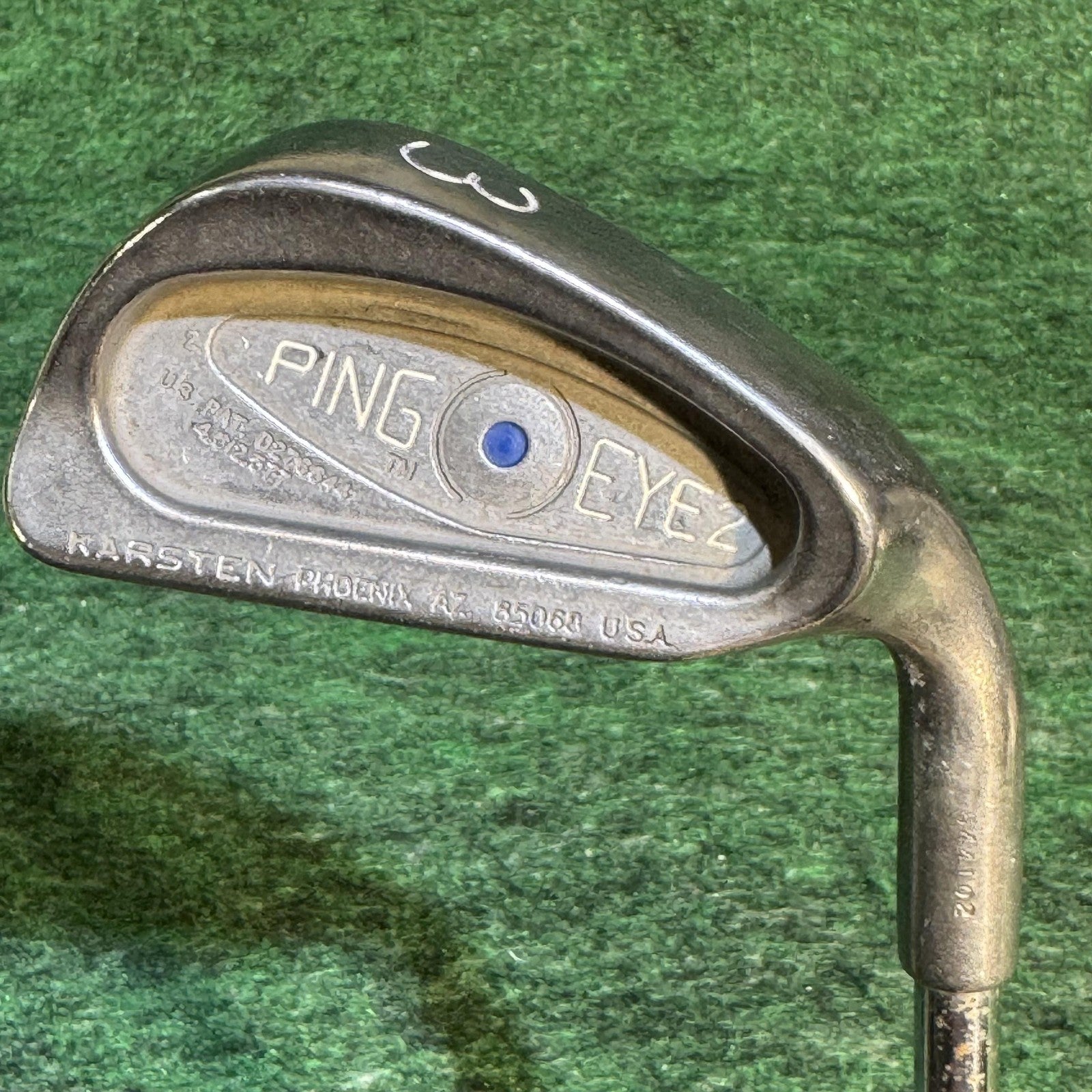 Vintage Ping Eye 2 Blue Dot Iron Set 2-9 S Mens Right Hand Steel USA Golf Clubs