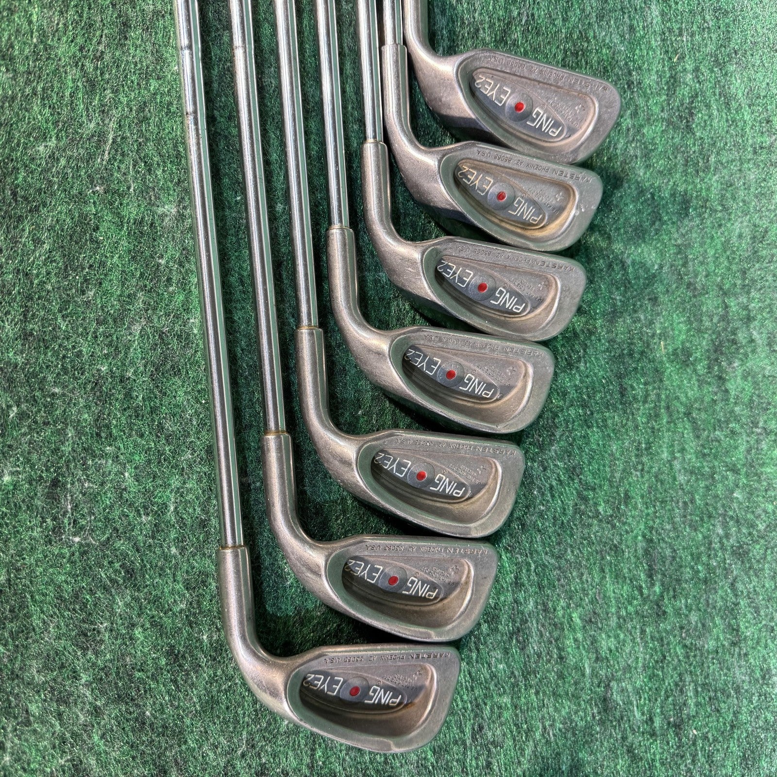 Vintage Ping Eye 2 Iron Set 3-9 Red Dot Steel Shaft Mens Right Golf Clubs USA