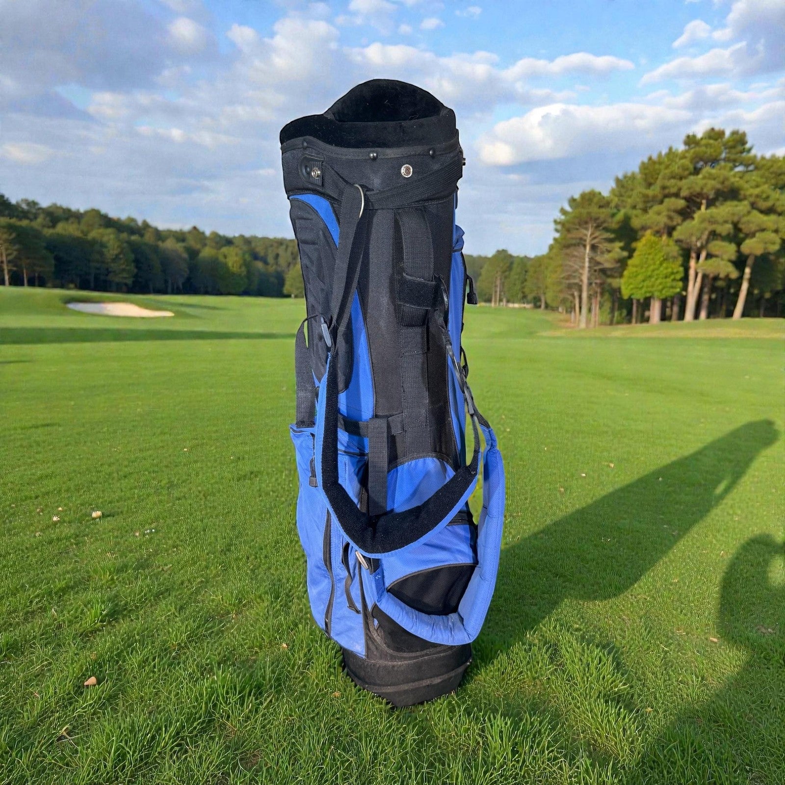 IZZO Golf Stand Bag Blue Black 6-Way Divider Dual Strap Mens Carry Medium