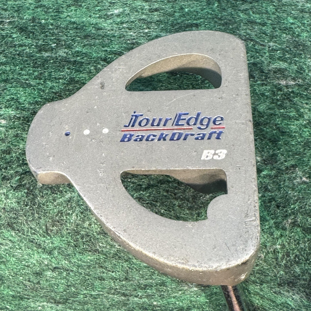 Tour Edge BackDraft B3 Mallet Putter Junior RH Steel Shaft Gold Blue Golf Club