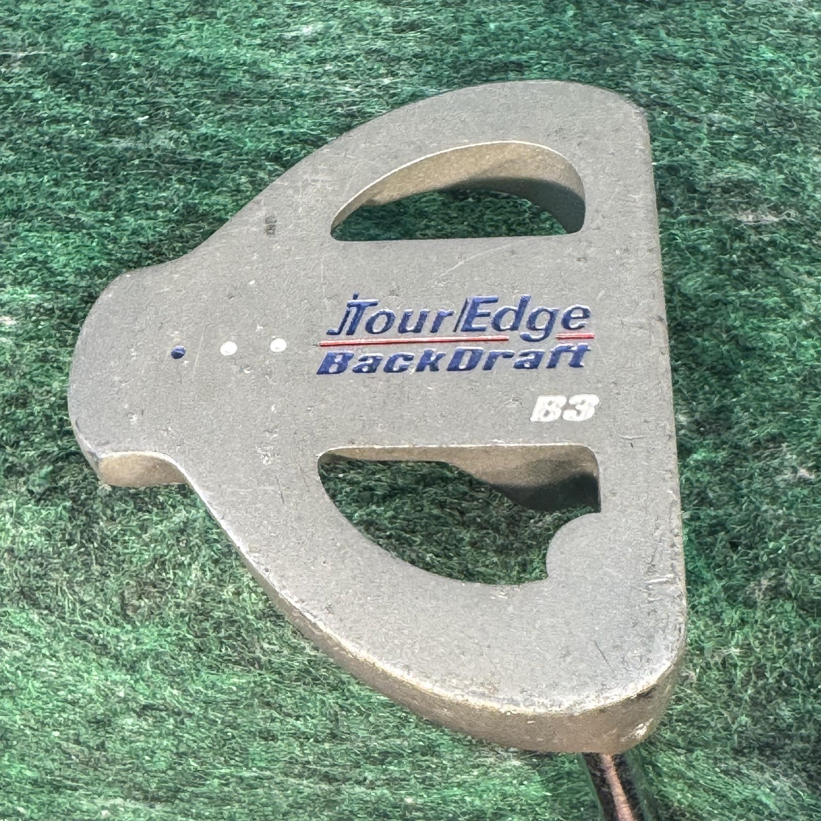 Tour Edge BackDraft B3 Mallet Putter Junior RH Steel Shaft Gold Blue Golf Club