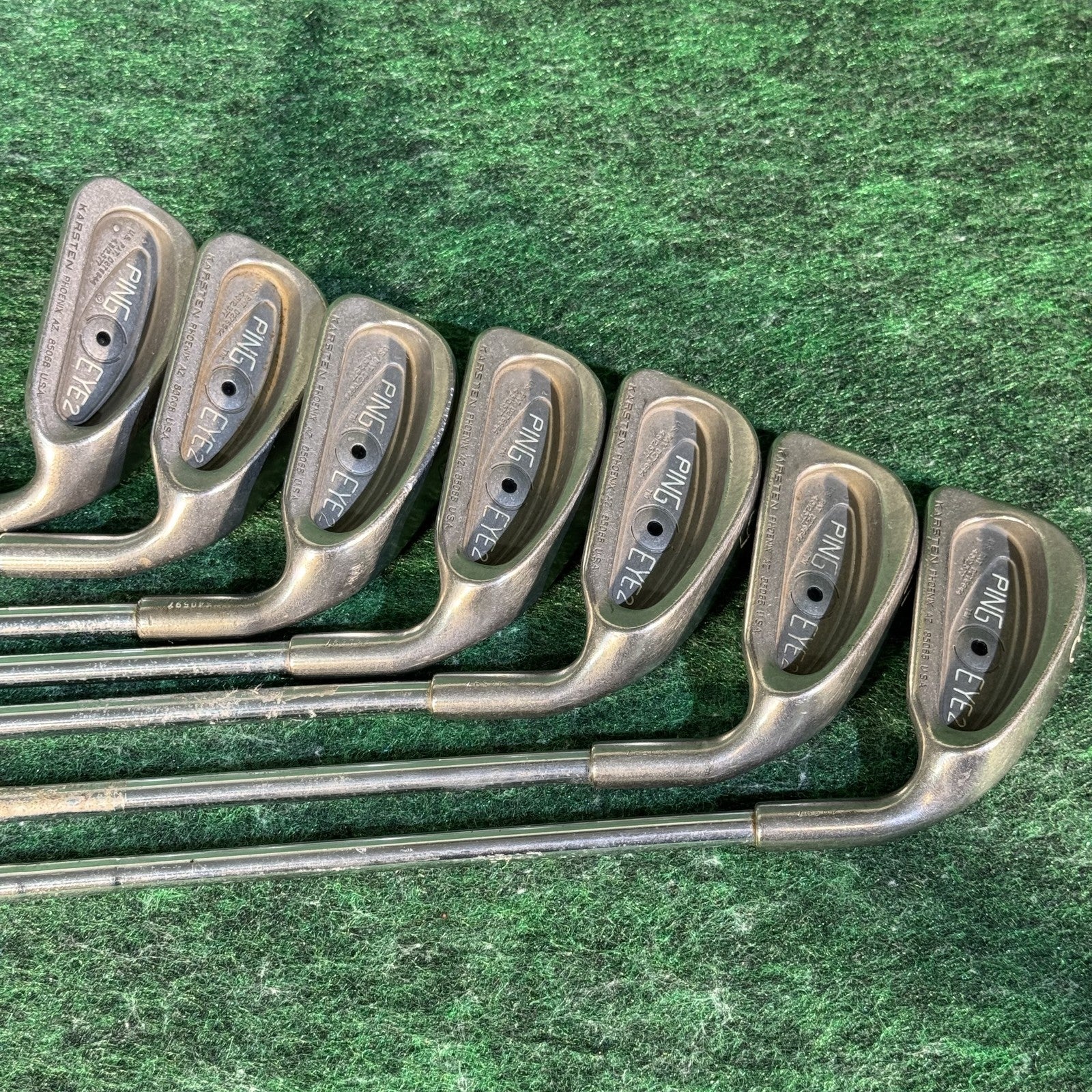 Vintage Ping Eye2 Iron Golf Club Set 3-8 W Karsten USA Right Hand Steel Shaft