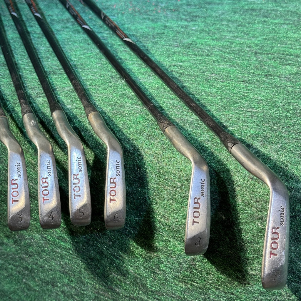 Tour Sonic Golf Iron Set 3,4,5,6,8,P Stainless Steel Graphite Shafts Medium Firm