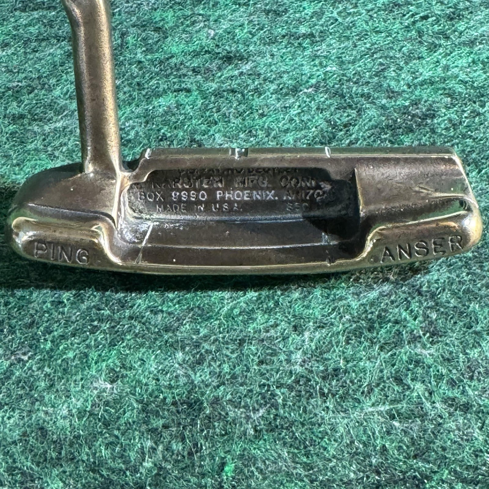 Vintage PING Anser Putter Bronze Made in USA Steel Shaft Pingman Grip Golf Blade