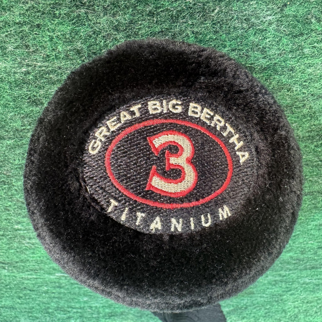 Vintage Callaway Great Big Bertha Titanium 3 Wood Headcover Black Golf Cover
