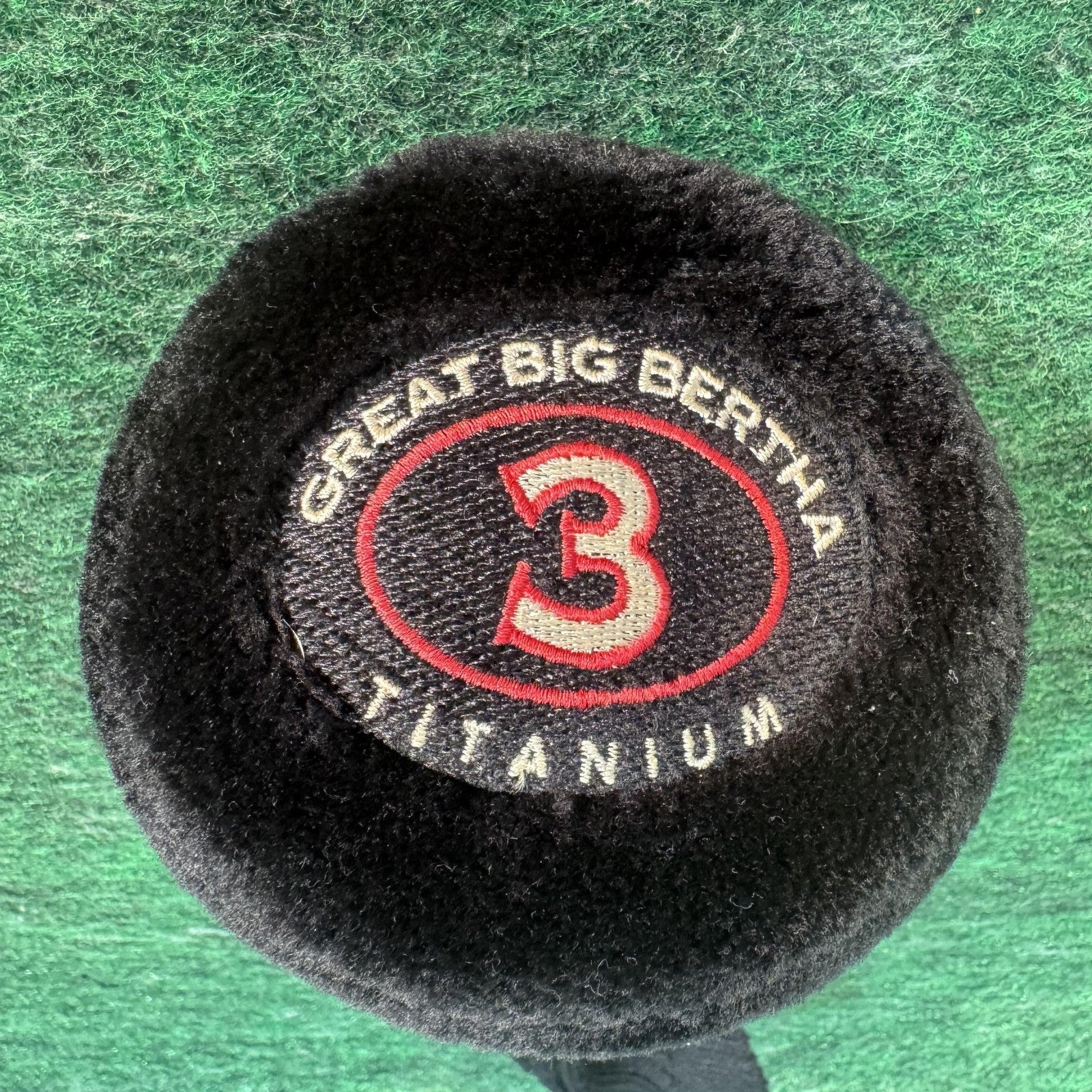 Vintage Callaway Great Big Bertha Titanium 3 Wood Headcover Black Golf Cover