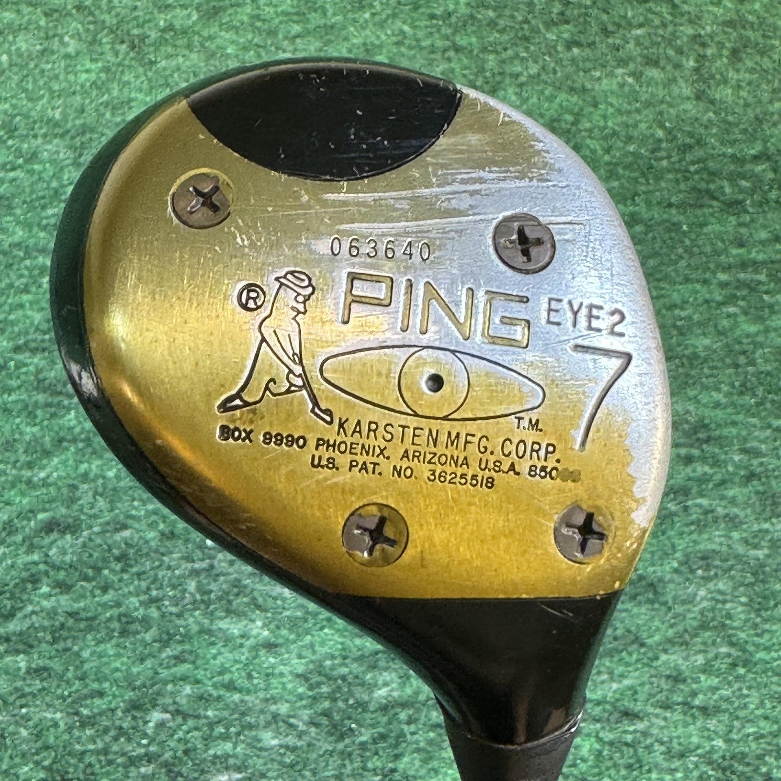 Vintage Ping Eye 2 7 Wood Golf Club Karsten Phoenix USA Steel Shaft Heel Toe