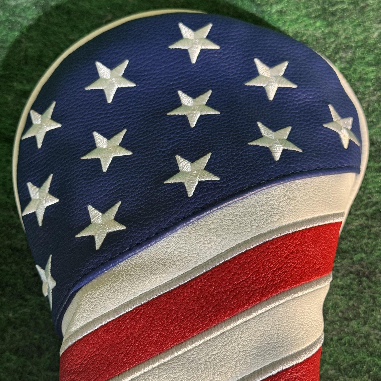 USA American Flag Golf Driver Headcover Stars Stripes Red White Blue Patriotic
