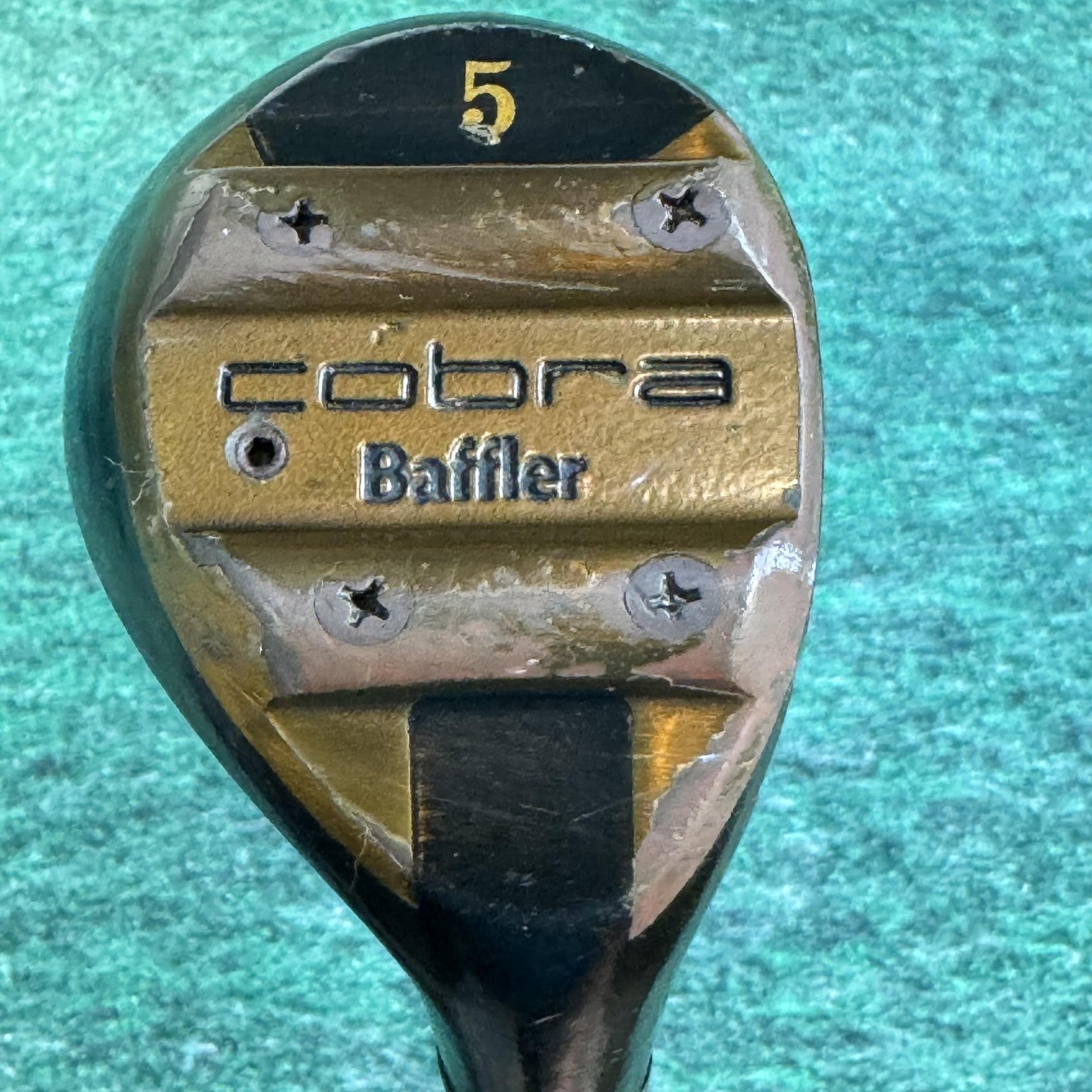 Vintage Cobra Baffler 5 Wood Utility Club Steel Shaft Persimmon Laminate Hybrid