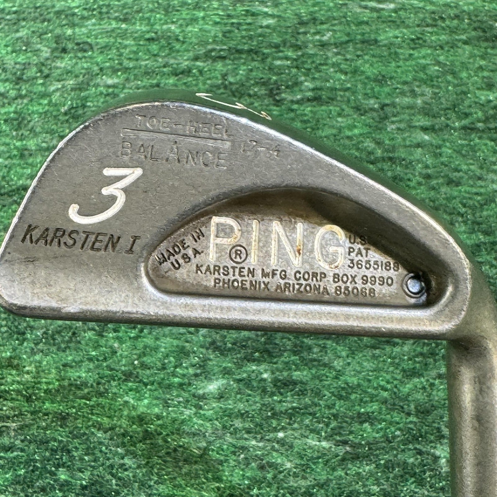 Vintage Ping Karsten I 3 Iron Golf Club USA Mens Right Hand Steel Shaft 39 Inch