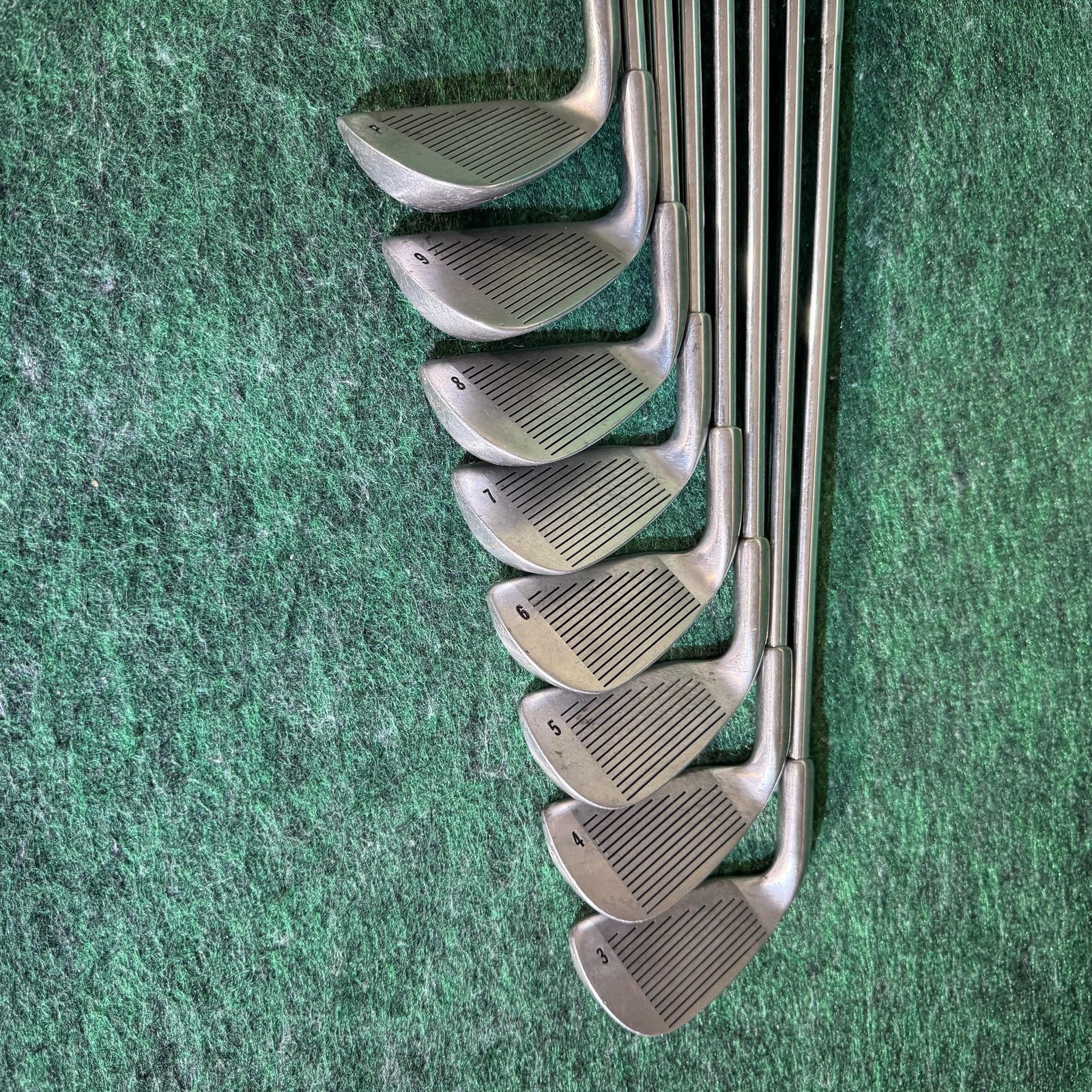 Vintage Mitsushiba Shadow Iron Golf Club Set 3-9, P Steel Shaft Mixed Grips