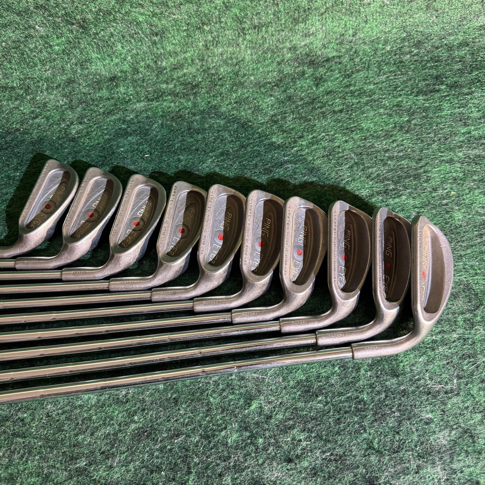 Vintage Ping Eye 2 Iron Set 2-9 W S Mens RH Red Dot ZZ Lite Steel Stiff USA
