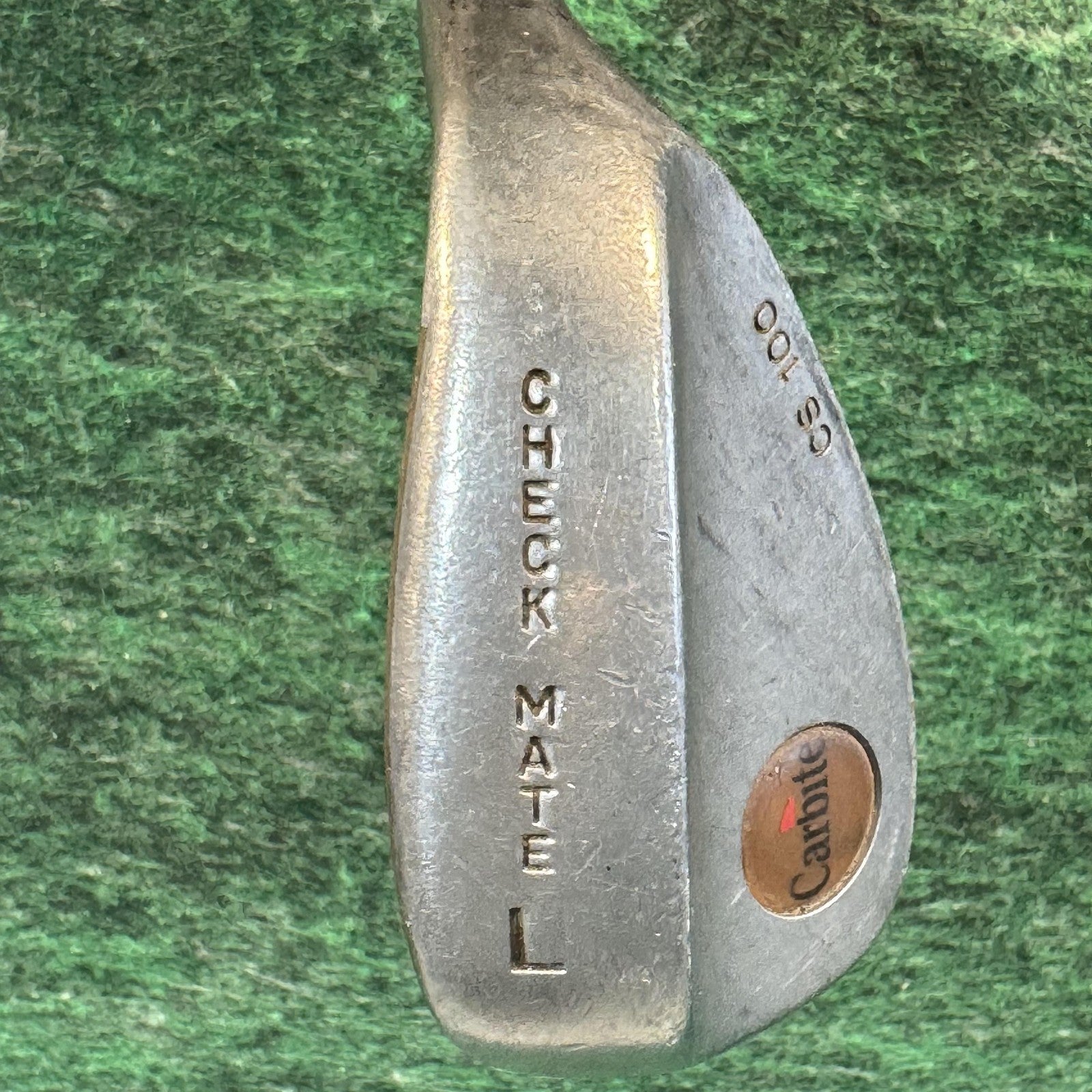 Vintage Carbite Check Mate L CS 100 Lob Wedge Mens RH Steel Silver Golf Club