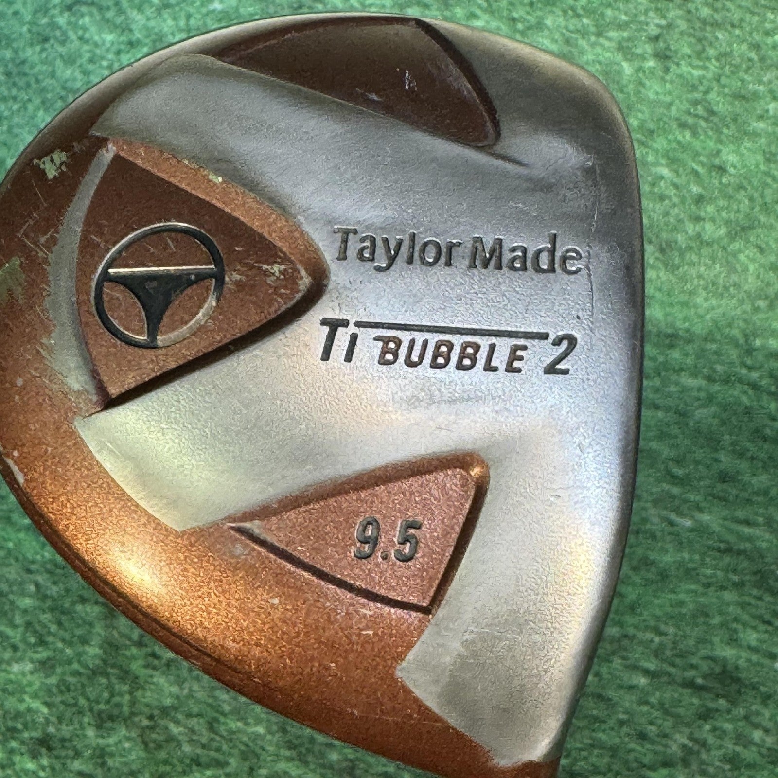 Vintage TaylorMade Ti Bubble 2 Driver 9.5° Mens RH Bubble Shaft Brown Titanium