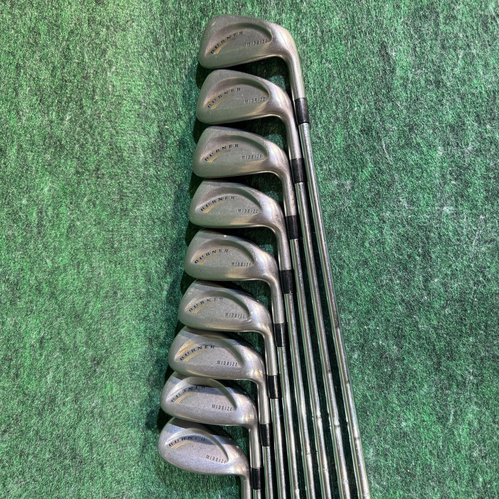 Vintage TaylorMade Burner Midsize Iron Set 3-S Dynamic Gold Stiff Steel Golf