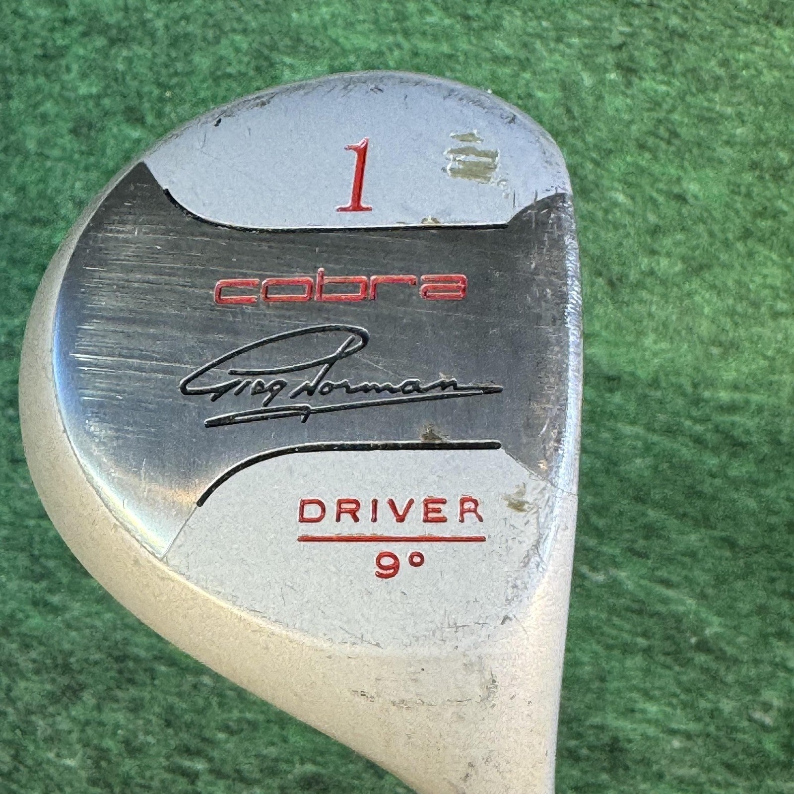 Vintage Cobra Greg Norman 9° Driver Mens RH Steel Shaft Silver Golf Club