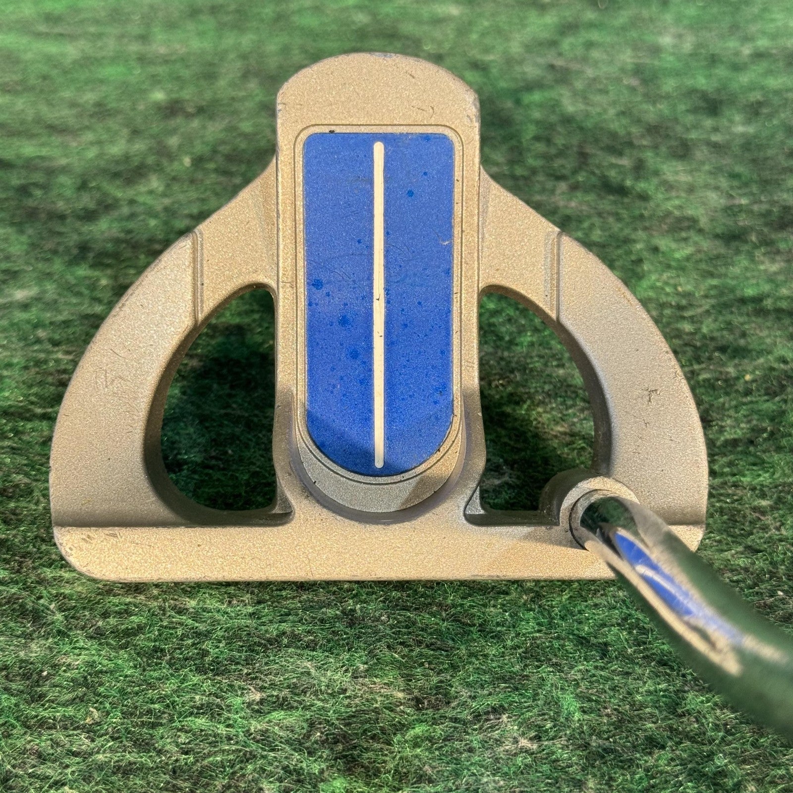Tour Edge BackDraft B3 Mallet Putter Junior RH Steel Shaft Gold Blue Golf Club