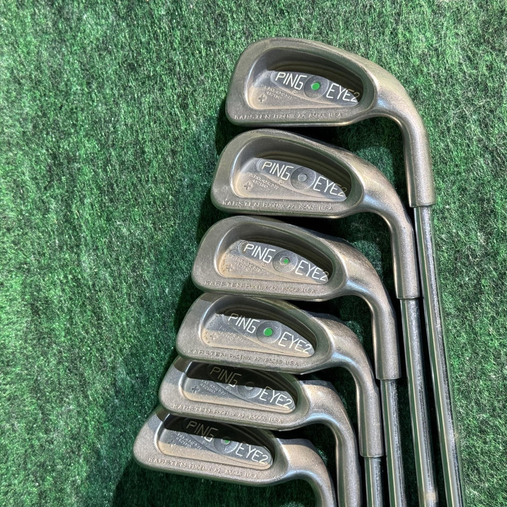 Vintage Ping Eye 2 Green Dot Iron Set 5-W Mens Right Hand KT-M Steel Clubs