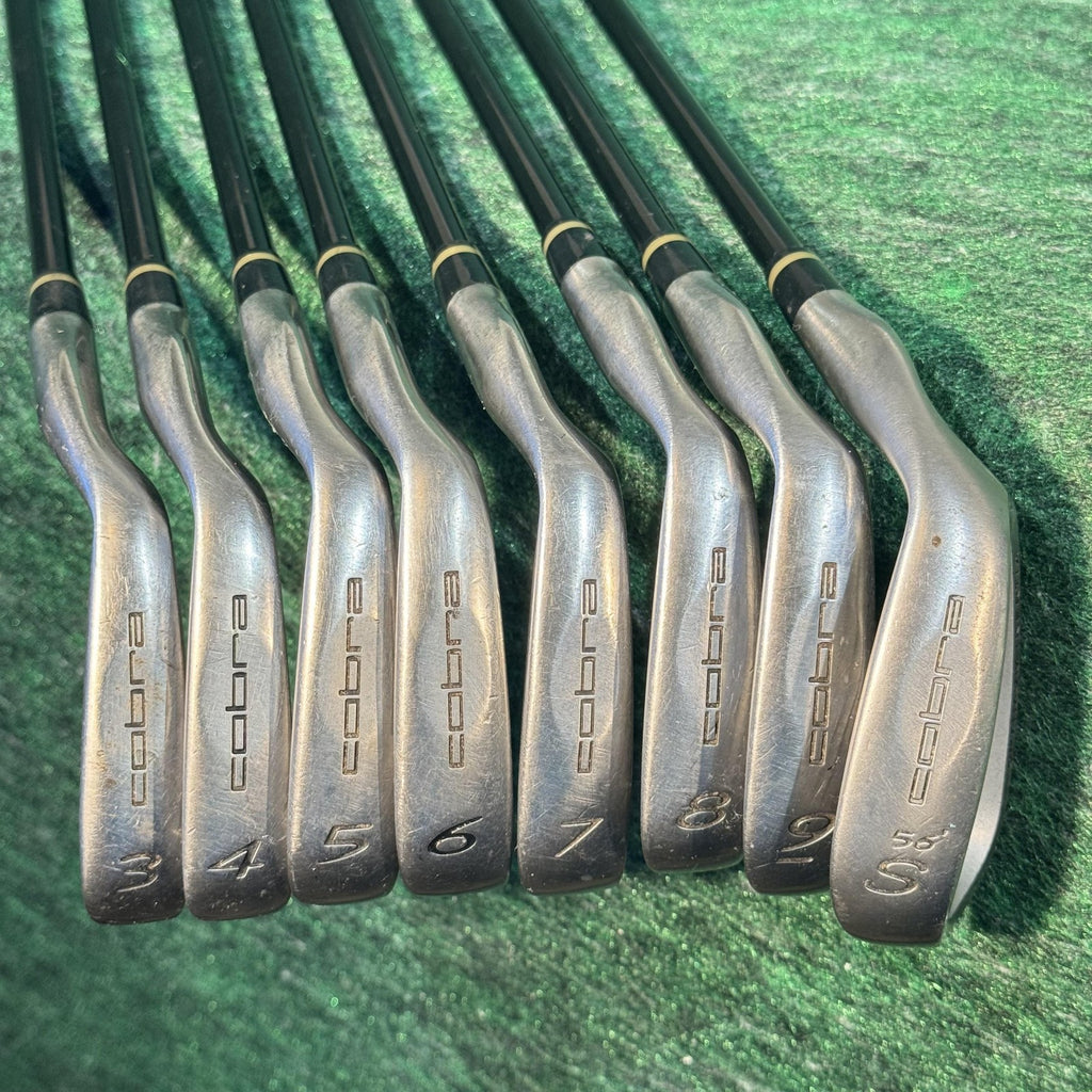 Vintage Cobra Gravity Back Optimum Inertia Irons 3-9 + 56° Sand Wedge Graphite
