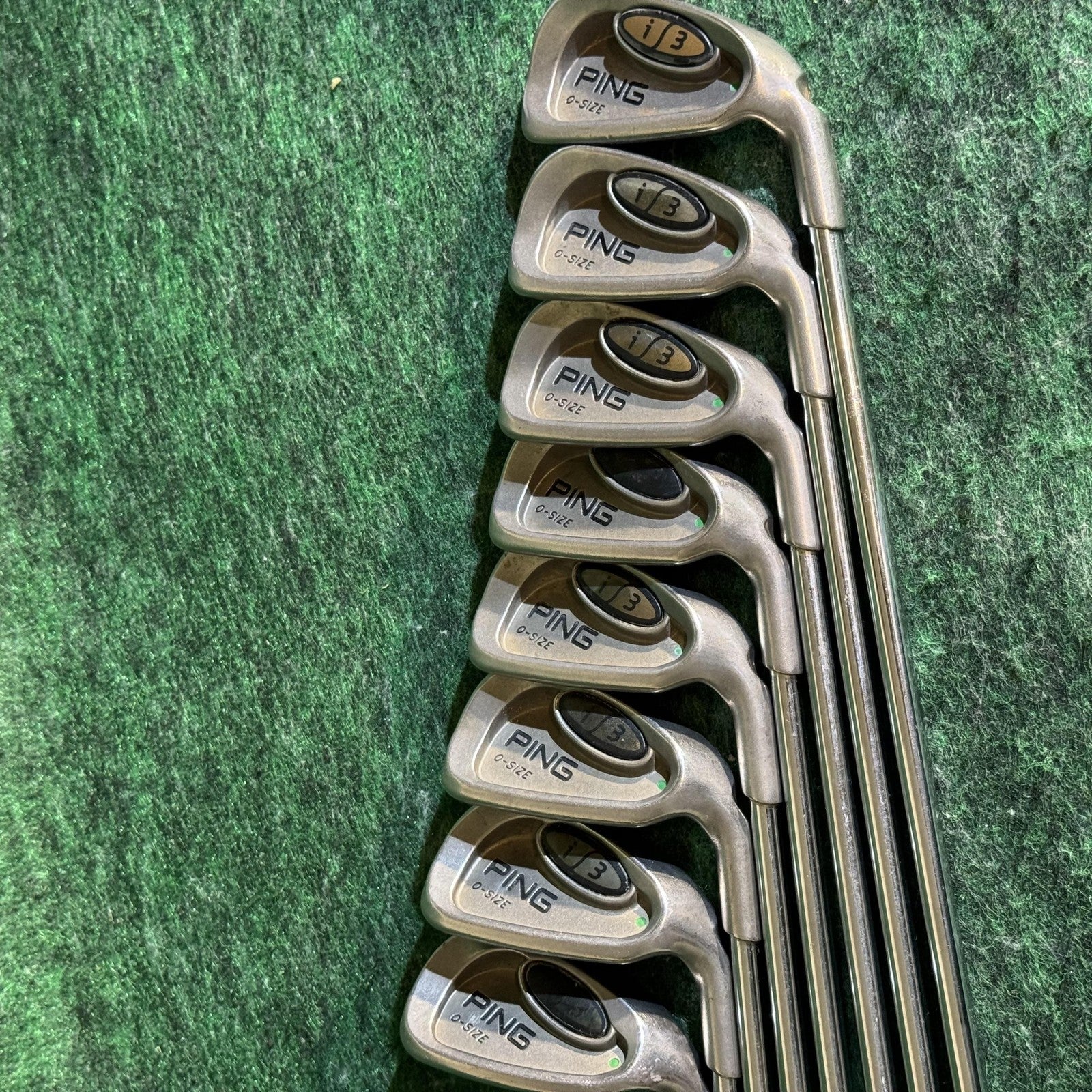 Vintage Ping I3 O-Size Iron Set 4-PW GW Green Dot Mens RH JZ Stiff Steel Silver