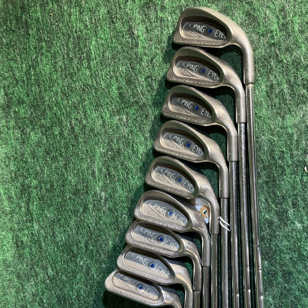 Vintage Ping Eye 2 Blue Dot Iron Set 2-9 S Mens Right Hand Steel USA Golf Clubs