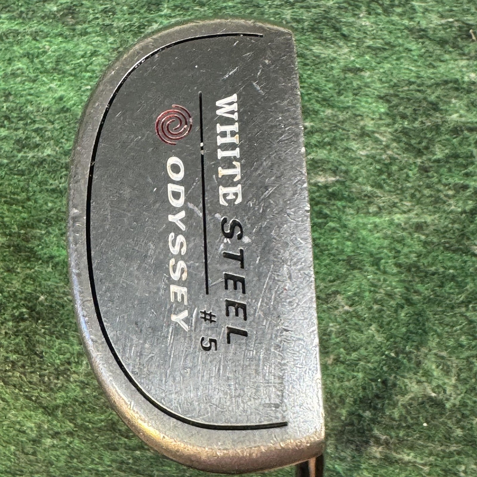 Odyssey White Steel #5 Mallet Putter Mens Golf Club SuperStroke Traxion Grip